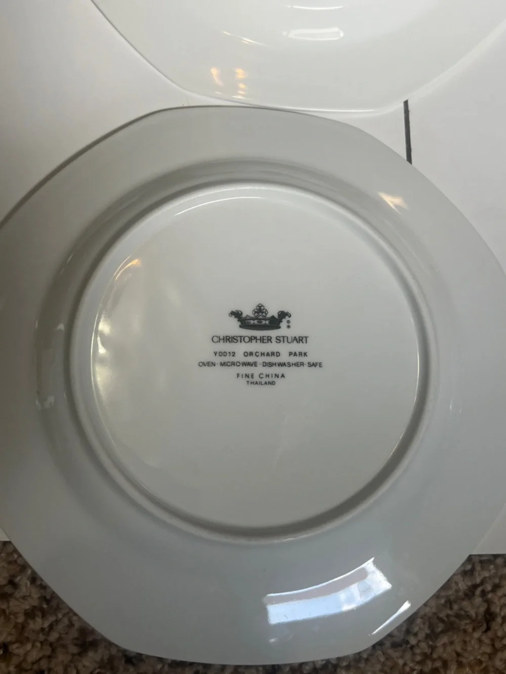 6 Vintage Christopher Stuart Y0012 Orchard Park Fine China 12 Inch Chop Platter
